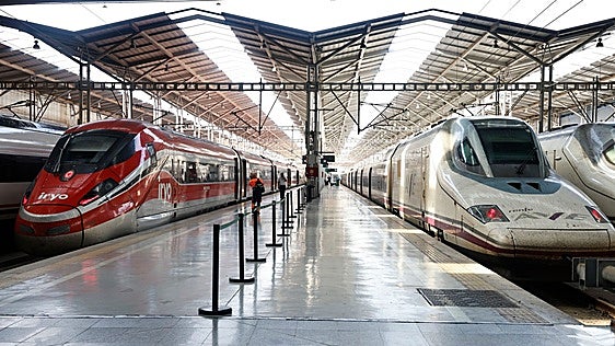 High-speed trains at the María Zambrano station in Malaga.