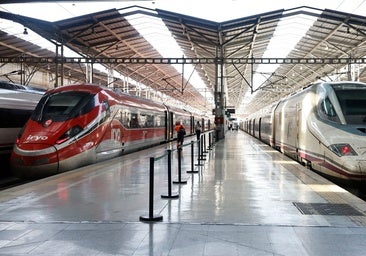 High-speed trains at the María Zambrano station in Malaga.