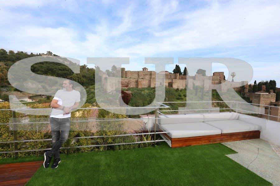 Antonio Banderas on his roof terrace with its view of the Alcazaba.