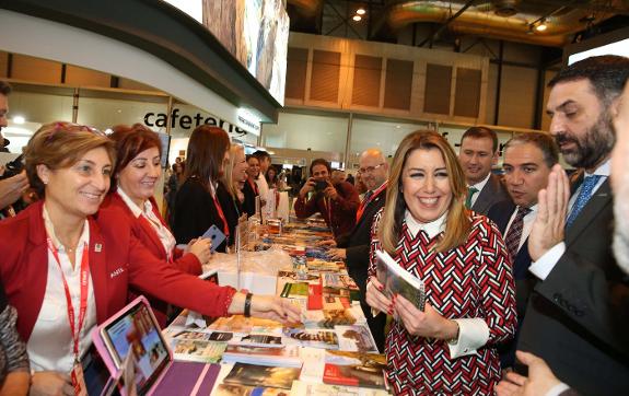 The president of the Junta de Andalucía, Susana Díaz, at the opening of Fitur on Wednesday. 