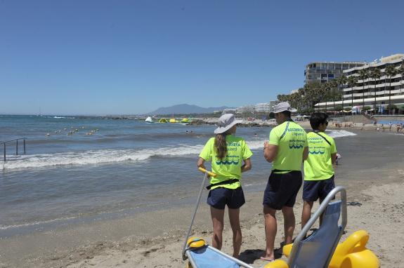 File photo of lifeguards on a central Marbella beach.