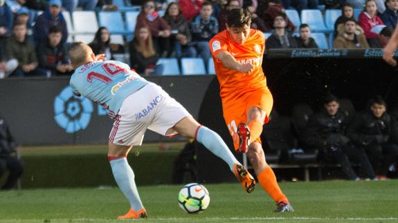 Chory Castro had Malaga's best chance of the first half.