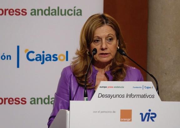 Marina Álvarez spoke at an event in Seville on Monday.