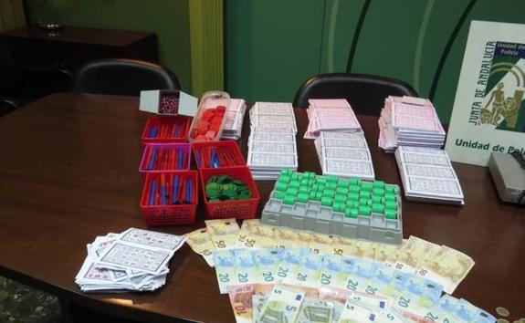 Items and money seized.