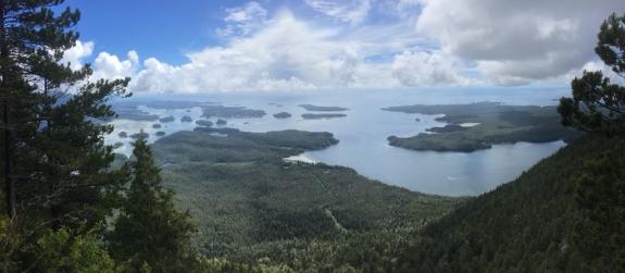 The view from the top of Lone Cone trail on Meares Island.