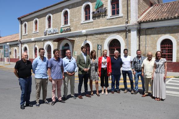 Government representatives gathered at Ronda station.