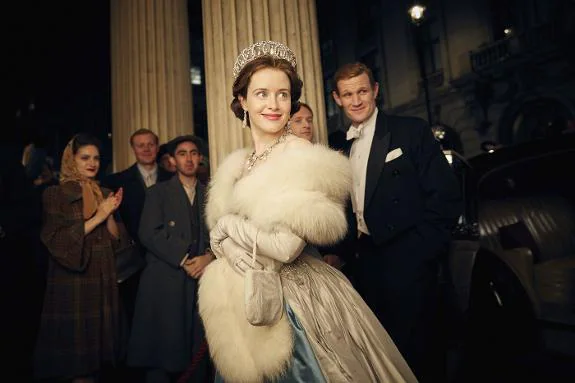 Actress Claire Foy as Elizabeth II in the first season of The Crown. 