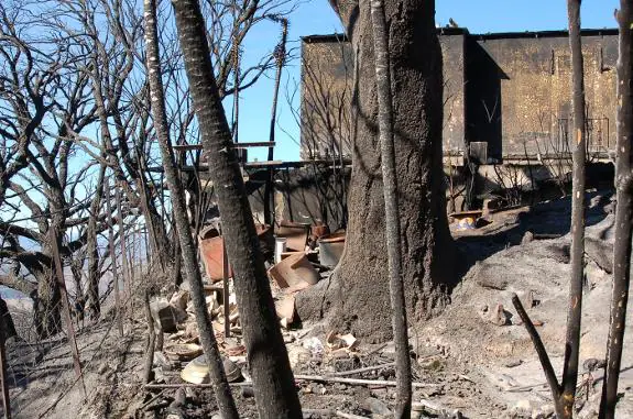 The state in which the fire left the only home affected by the flames.  