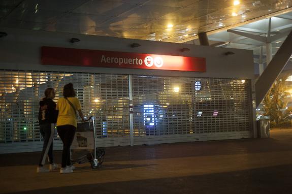 Passengers arriving at Malaga airport after midnight cannot travel onwards by train.