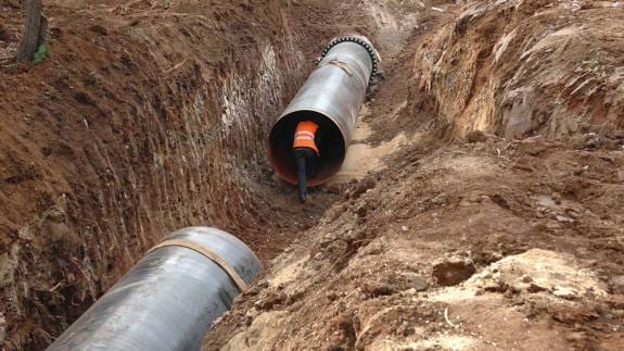 Repairs being carried out to the pipeline in Marbella.