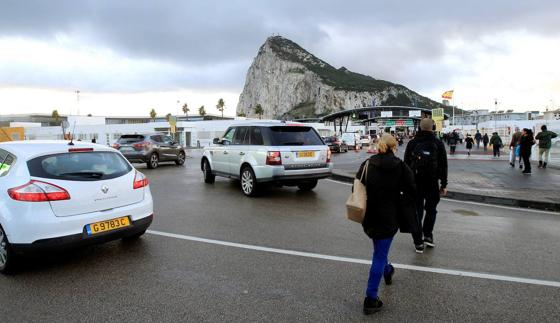 The Gibraltar border.