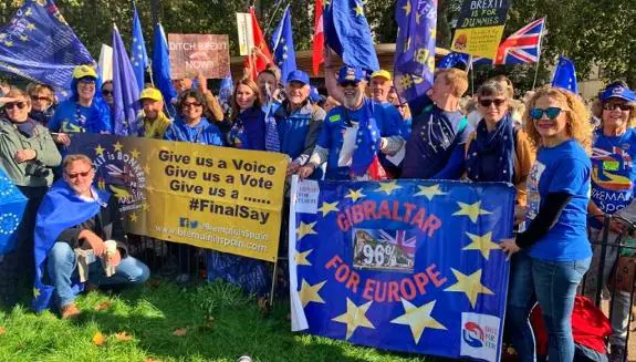  London. Brits from Spain and Gibraltar at the demonstration on Satruday.