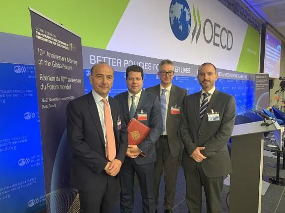 The Gibraltar delegation at OECD headquarters.