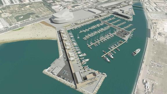 A computer-generated image of the marina.