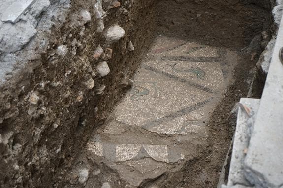 Mosaic discovered during the latest archaeological excavation. 