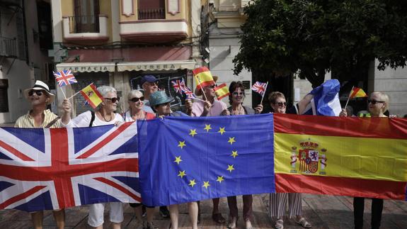 File photograph of an anti-Brexit protest in Malaga in 2019.