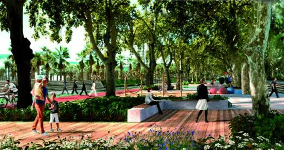 Artists impression of the proposes extension to the gardens in the centre of Malaga. SUR