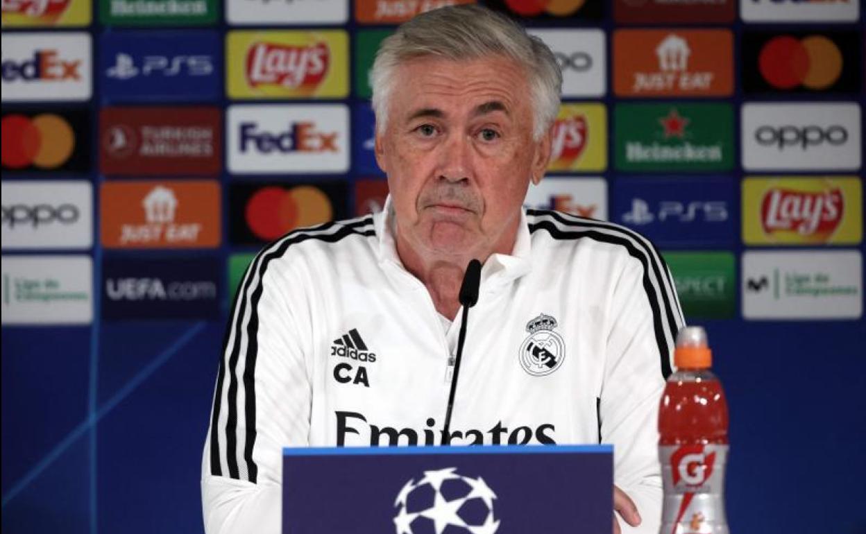 Carlo Ancelotti, durante la rueda de prensa. 