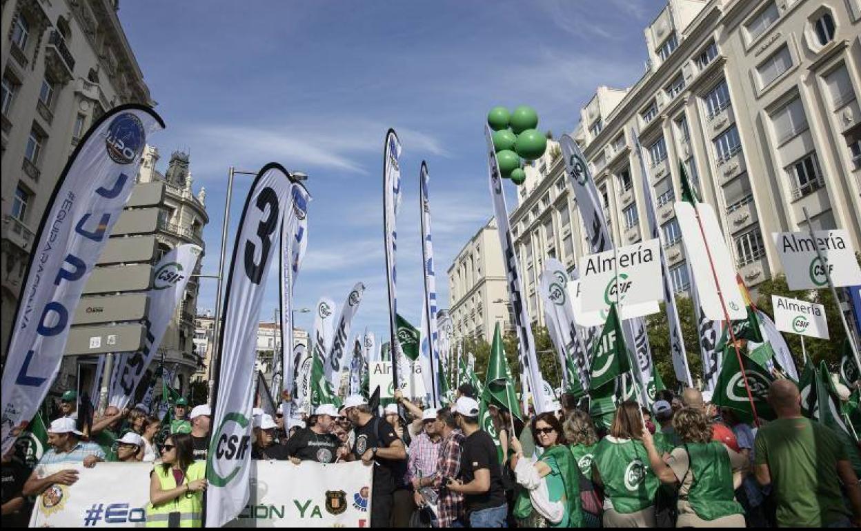 Manifestación en Madrid a favor de la subida salarial y los servicios públicos. 