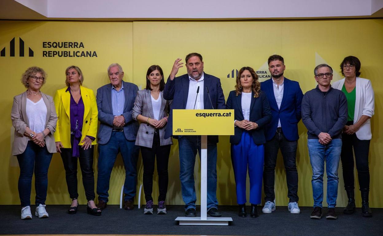 Oriol Junqueras (ERC) comparece tras la decisión de Junts de abandonar el Govern.
