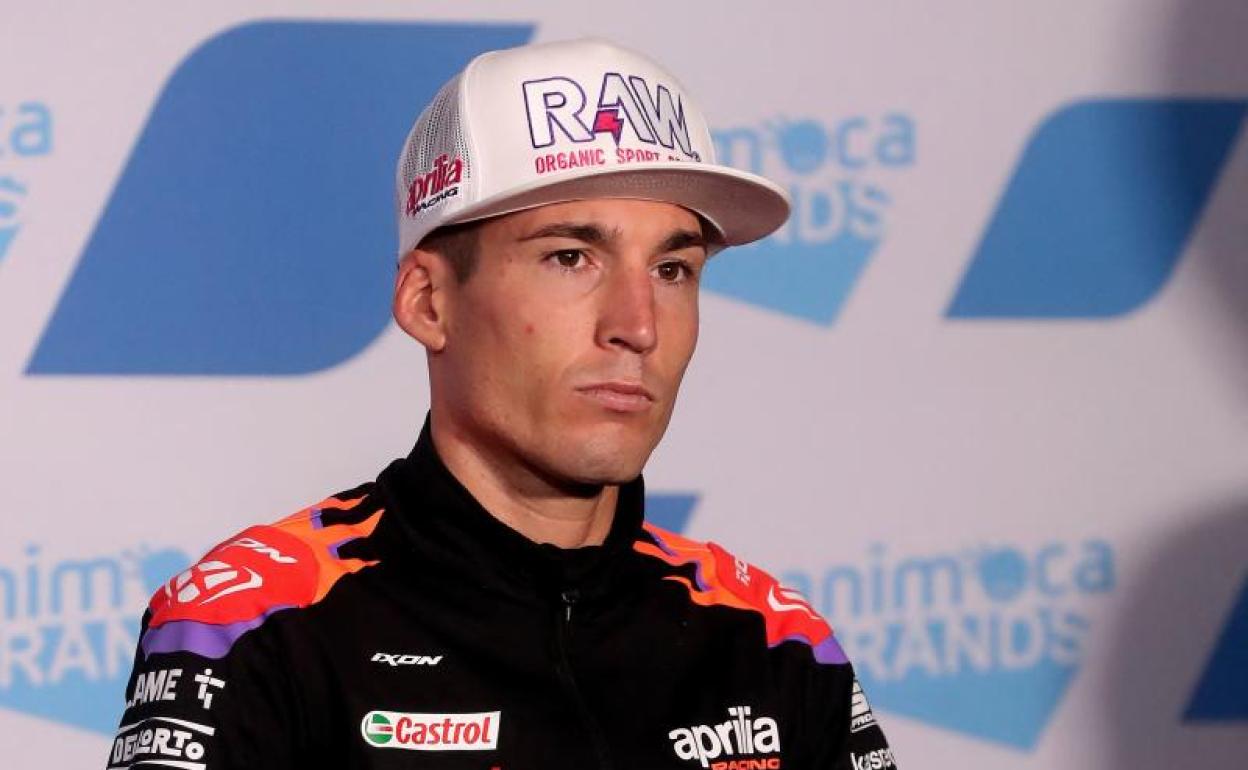 Aleix Espargaró, durante su conferencia de prensa en Melbourne. 