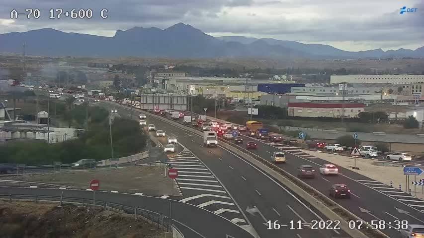 Retenciones mañaneras en la A-70 dirección Alicante