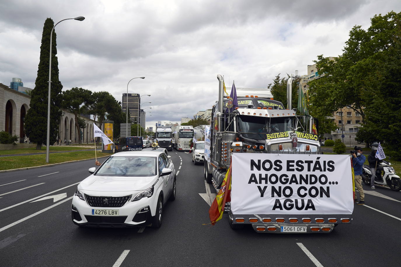 Protesta frente a la sede del Ministerio de Transición Ecológica.