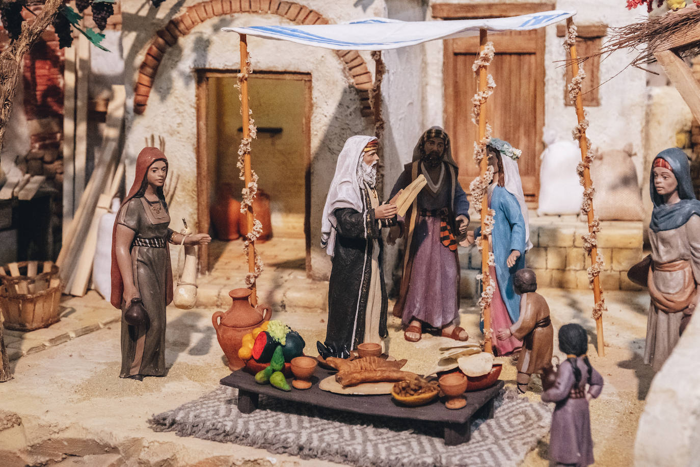 Detalle de uno de los belenes presentes en la muestra.