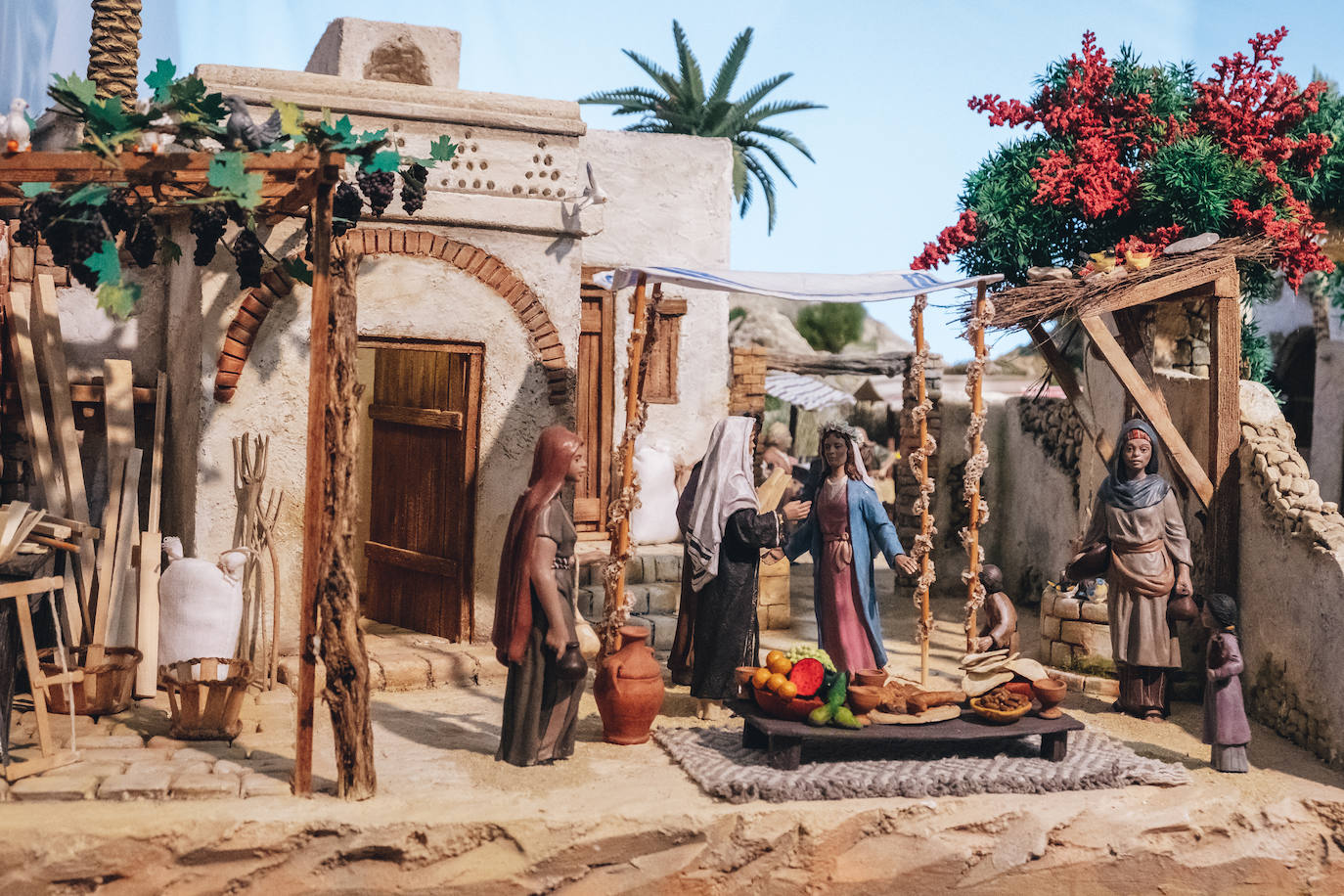 Detalle de uno de los belenes presentes en la muestra.