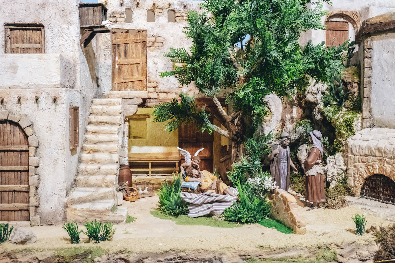 Detalle de uno de los belenes presentes en la muestra.