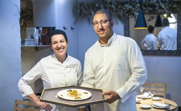 Alba Esteve y Michel Magoni en Alba Restaurante en Alicante