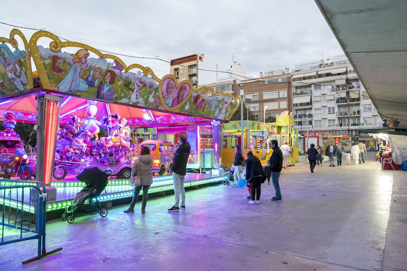 Atracciones para niños en la plaza de Séneca. 