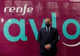 Presentación de los trenes Avlo de Renfe, con el entonces ministro de Transportes José Luis Ábalos.