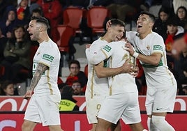 Celebración del gol de Lucas Boyé en Palma de Mallorca