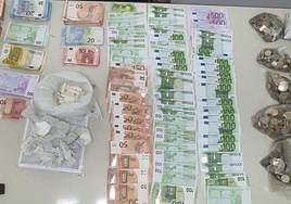 Botín de drogas y dinero intervenido en la Zona Norte de Alicante.