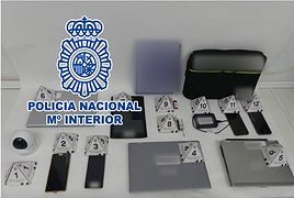 Material intervenido al arrestado