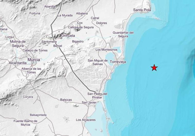 Un terremoto de 3,1 de magnitud sorprende en el litoral de Torrevieja