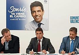 El presidente del PPCV, Carlos Mazón, durante una reunión del partido.