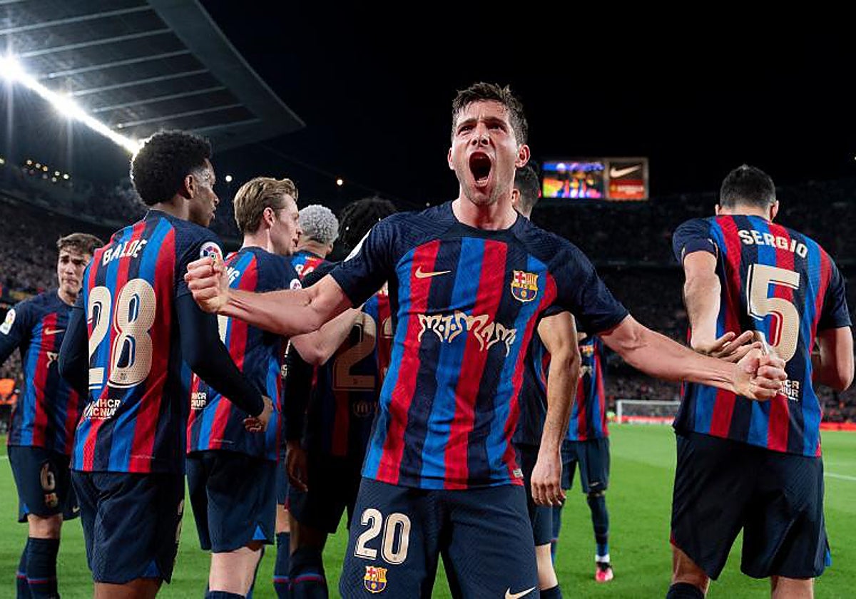 Sergi Roberto celebra su gol al Real Madrid