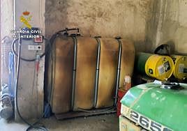 Imagen del combustible robado por los tres detenidos