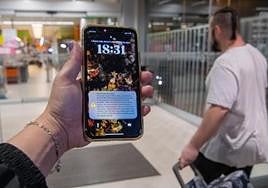 Aplicación en un teléfono móvil.