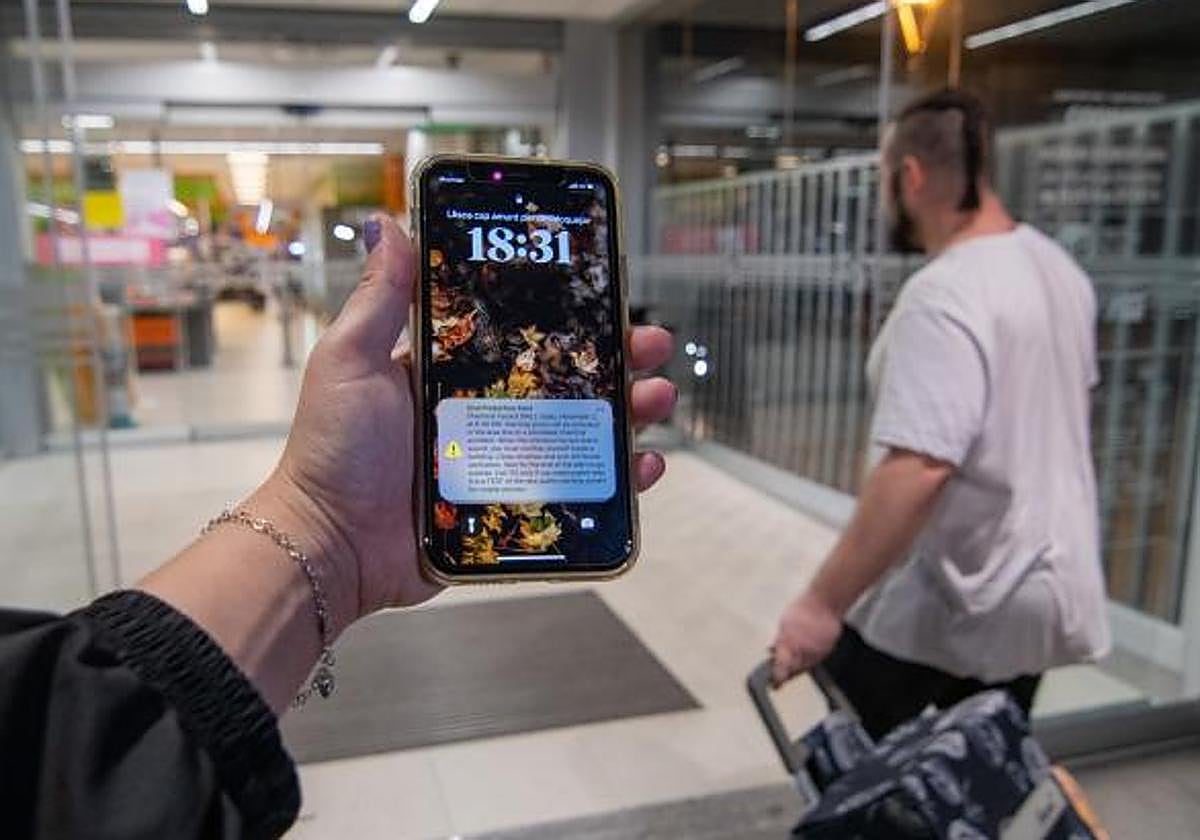 Aplicación en un teléfono móvil.