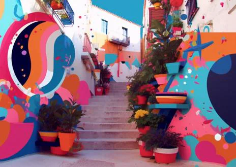 Imagen secundaria 1 - La Explanada con teselas multicolor, Santa Cruz con grafitis de Dalí y Alicante flotante.