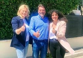 García, Barcala y Cutanda tras el anuncio de candidatura.