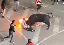 Imagen del momento de la brutal cogida