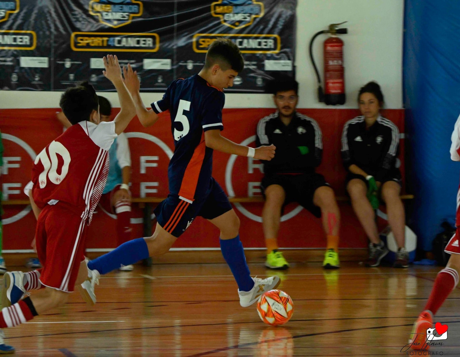 Tres de cinco de la Selección Valenciana Sub-14 de fútbol sala en el Nacional de San Javier