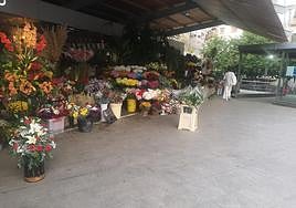 Puestos de flores del Mercado Central de Alicante.