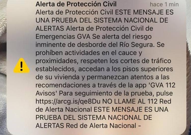 Mensaje de alerta en un dispositivo.