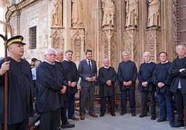 Carlos Mazón durante la reunión semanal del Tribunal de las Aguas de Valencia