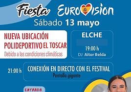 Cartel del cambio de ubicación.